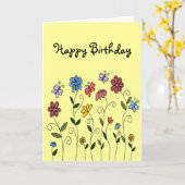 Carte de fleurs et de papillons de joyeux (Fleur jaune)
