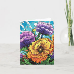 Carte de fleurs gras