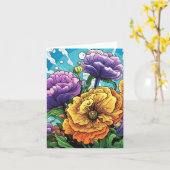 Carte de fleurs gras  (Fleur jaune)