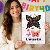 Carte de fleurs papillon pour 30e anniversaire de