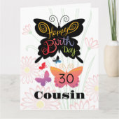 Carte de fleurs papillon pour 30e anniversaire de (Devant)