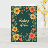 Carte de Fleurs « Pensée pour toi » (Fleur jaune)