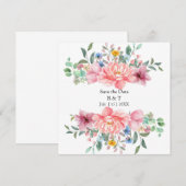 carte de fleurs personnalisée pour save the date (Devant / Derrière)