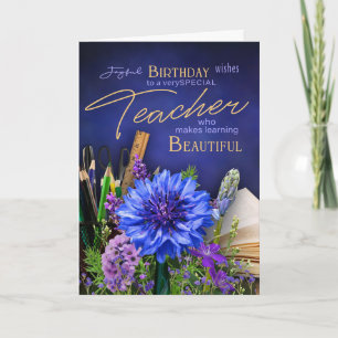 Carte de fleurs pour l'anniversaire de l'enseignan