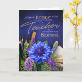 Carte de fleurs pour l'anniversaire de l'enseignan (Fleur jaune)