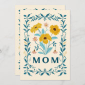 Carte de fleurs pour maman, Bonne fête des mères 2 (Devant / Derrière)