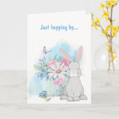 Carte de fleurs printanières de lapin pour toutes (Fleur jaune)