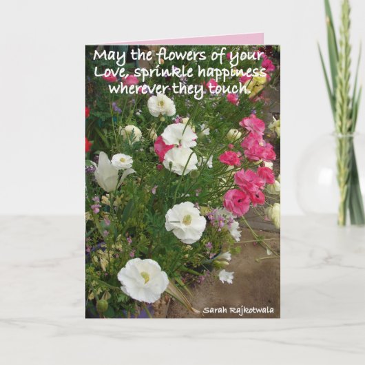 Carte de fleurs rose Puissent les fleurs de votre  (Devant)