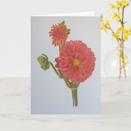Carte de fleurs rouges (Fleur jaune)