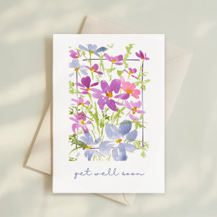 Carte de fleurs sauvages aquarelle "Meilleurs vœux