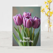 Carte de Fleurs Violettes Rayées (Fleur jaune)