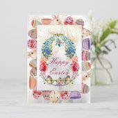 Carte de floraison Joyeuse Oiseau de lapin de Pâqu (Debout devant)