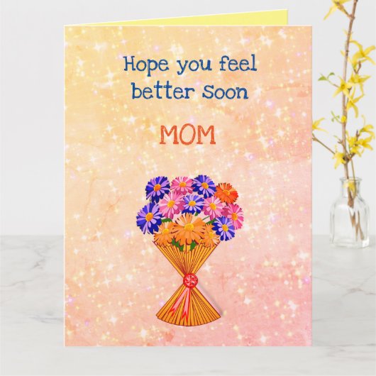 Carte de Floral Get Well (Fleur jaune)