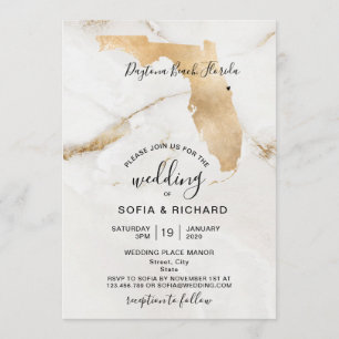 Carte de Floride Destination de Mariage avec Cœur