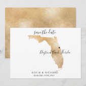 Carte de Floride Destination de Mariage avec Cœur (Devant / Derrière)