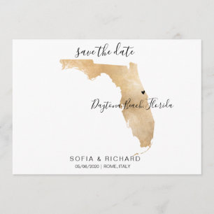 Carte de Floride Destination de Mariage avec Cœur