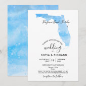 Carte de Floride Destination de Mariage avec Cœur (Devant / Derrière)
