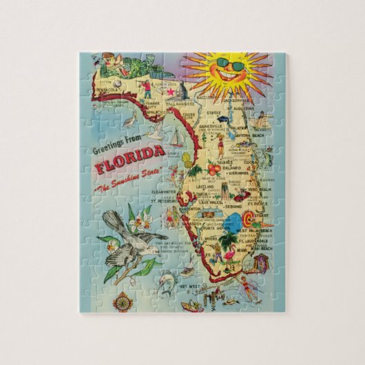 Carte de Floride Puzzle 8x10 (Vertical)