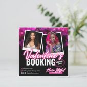 Carte de Flyer de Coiffeur pour la Réservation de  (Debout devant)