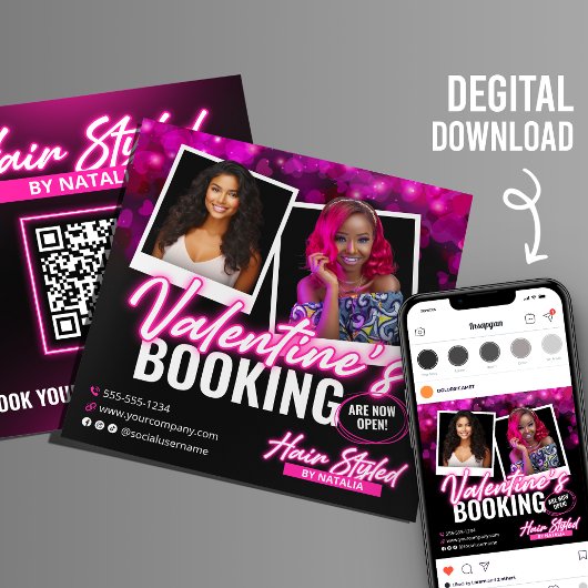 Carte de Flyer de Coiffeur pour la Réservation de 