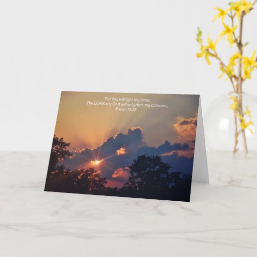 Carte de foi avec lumière de coucher de soleil et (Fleur jaune)