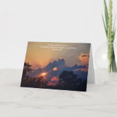 Carte de foi avec lumière de coucher de soleil et (Devant)
