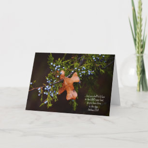 Carte de foi avec verset biblique de branche tenan