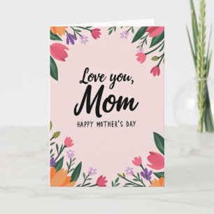 Carte de fond rose floral