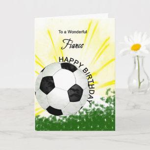 Carte de football d'anniversaire de fiance