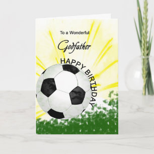 Carte de football d'anniversaire du parrain