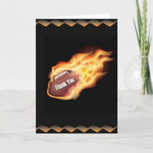 Carte de football enflammé Cool Merci