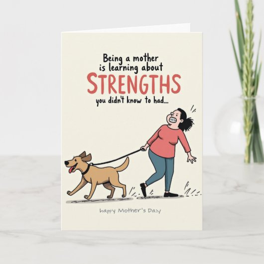 Carte de Force de Maman de Chien Drôle (Devant)