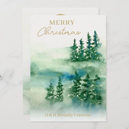 Carte de forêt écossaise de Noël d'affaires (Devant / Derrière)