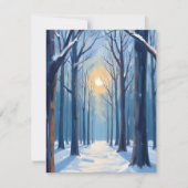 Carte de forêt hivernale enneigée à l'aquarelle (Devant)