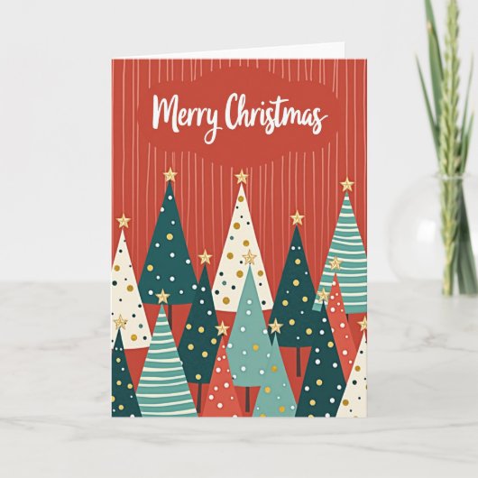 Carte de forêt stylisée festive (Devant)