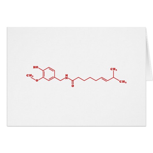 Carte de formule chimique moléculaire Chili Capsai (Devant horizontal)