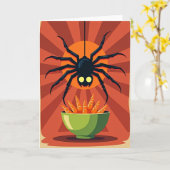 Carte de friandise d'araignée effrayante (Fleur jaune)