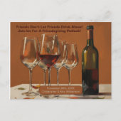 Carte de Friendsgiving Potluck Vin Peint Élégant (Devant)