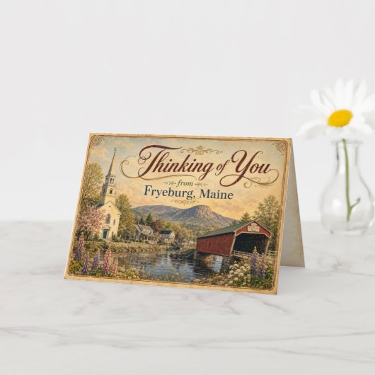 Carte de Fryeburg Maine « Pensées pour vous » (Petite plante)