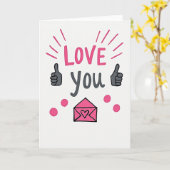 Carte de Fun avec Pouces en l'Air et Message d'Amo (Fleur jaune)