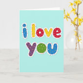 Carte de Fun Colorée Je T'Aime (Fleur jaune)