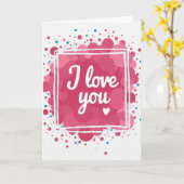 Carte de Fun Fuchsia Je T'Aime (Fleur jaune)
