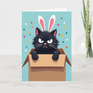 Carte de Fun Grumpy Bunny Cat