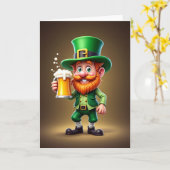 Carte de Fun Irlandaise Leprechaun (Fleur jaune)