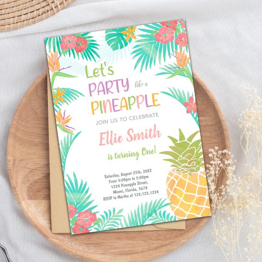 Carte de Fun Tropical Summer Party pour enfants ou