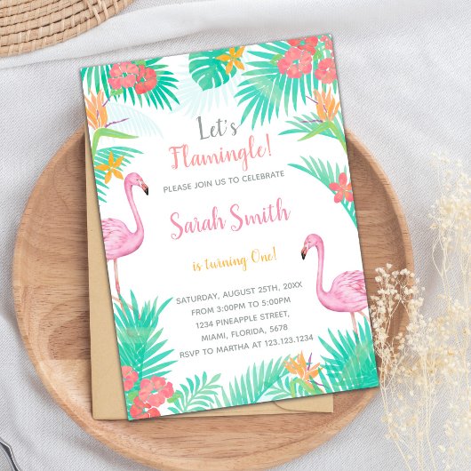 Carte de Fun Tropical Summer Party pour filles ou 