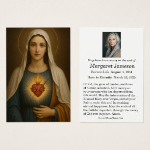 Carte de funérailles catholique de la Vierge Marie