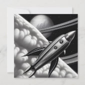 Carte de fusée surréaliste Retro Space (Dos)