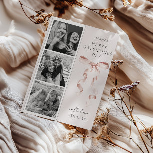 Carte de Galentines Day avec un nœud tendance 3 ph