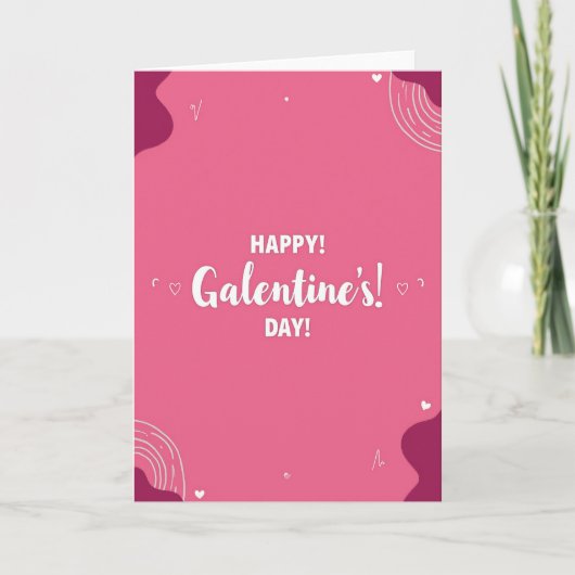 Carte de Galentines Day Rose Ondulée (Devant)